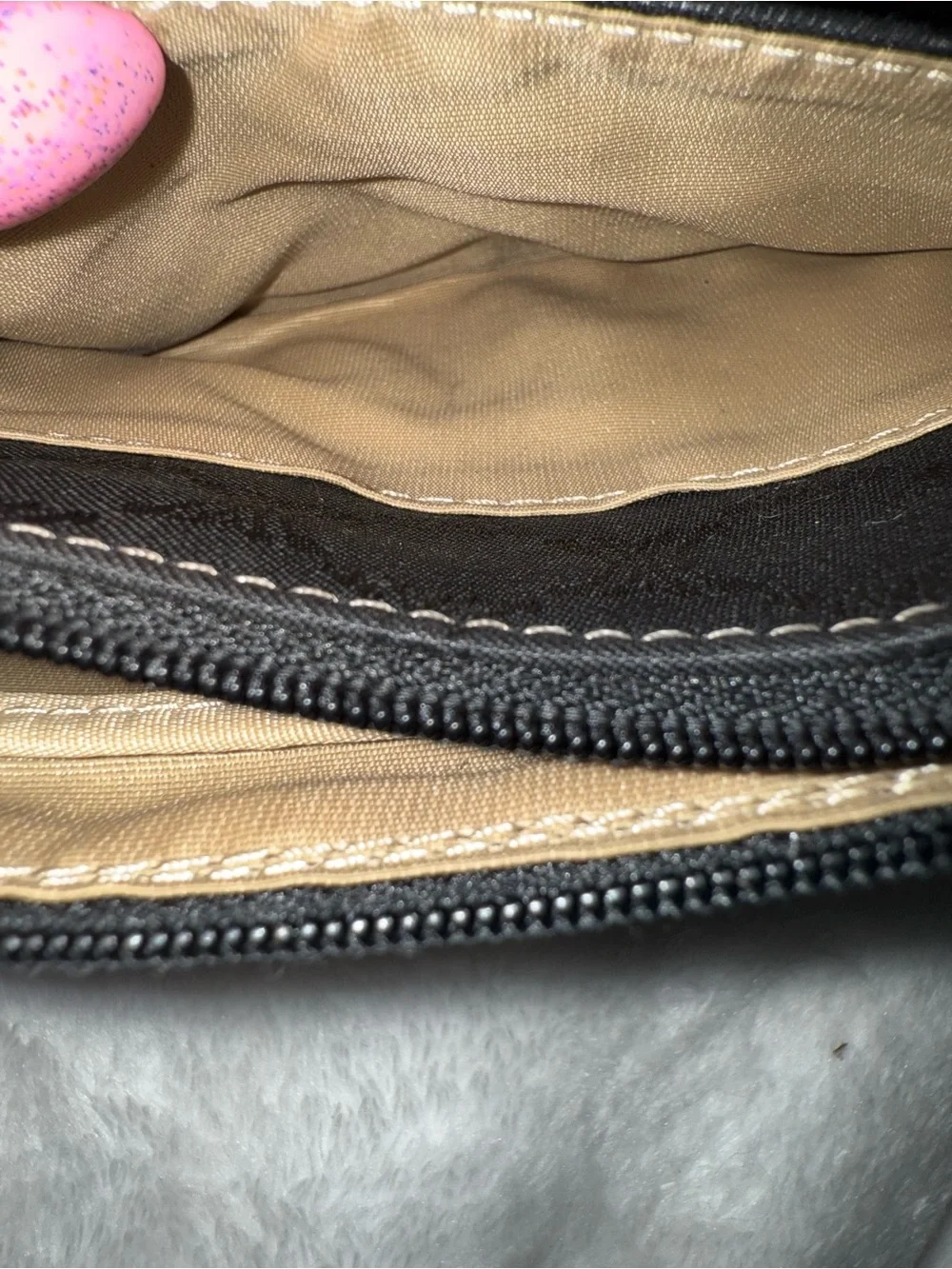 Nine West Black Logo Jacquard Zip Wristlet